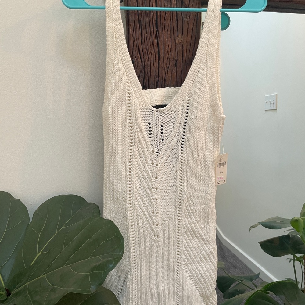 Anthropologie White Knit Sweater dress